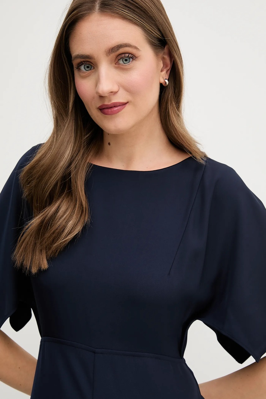 Φόρεμα Sandro Ferrone χρώμα: ναυτικό μπλε, S23XBEBRANCALEONE φωτογραφία