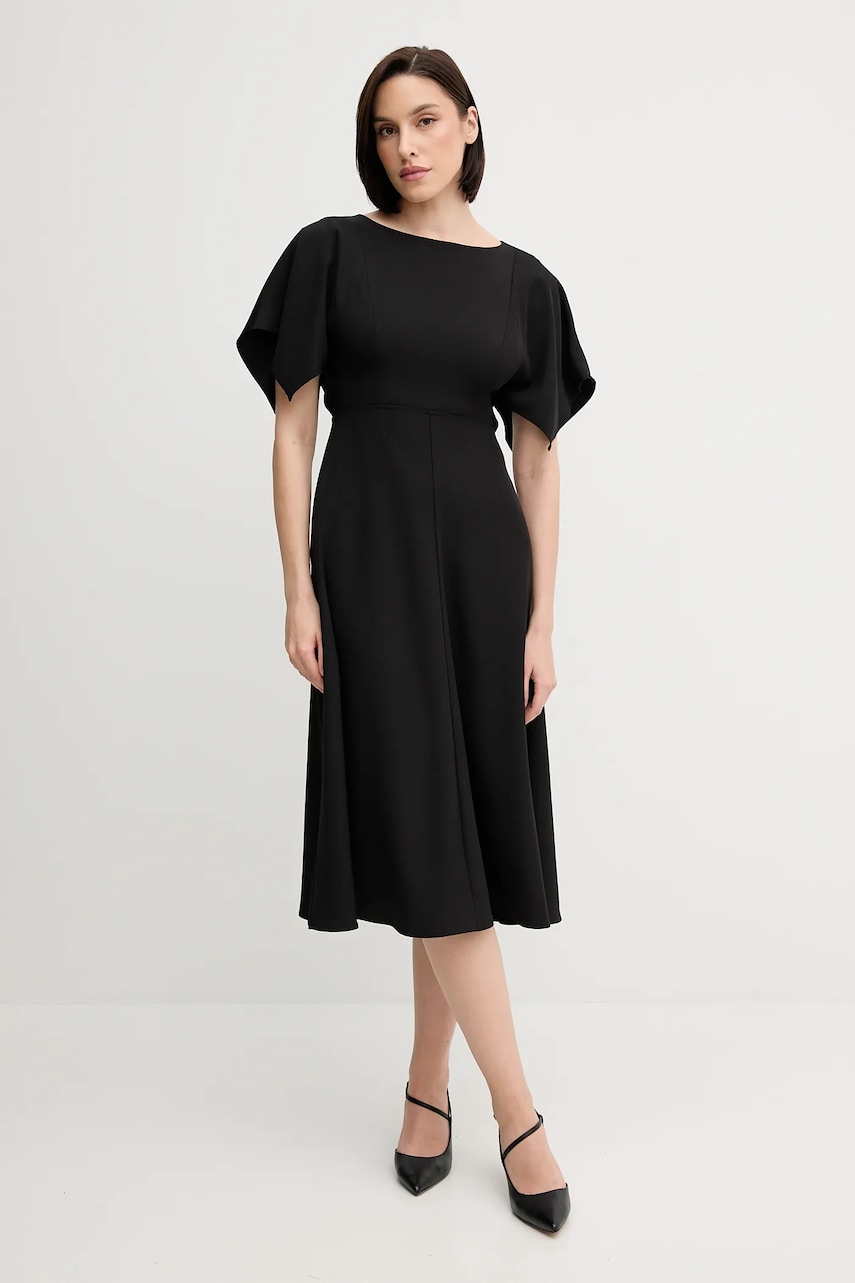 Sandro Ferrone rochie culoarea negru, midi, evazati, S23XBEBRANCALEONE