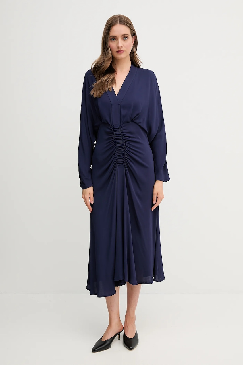 Sandro Ferrone rochie culoarea bleumarin, maxi, dreaptă, S31XBESARAH