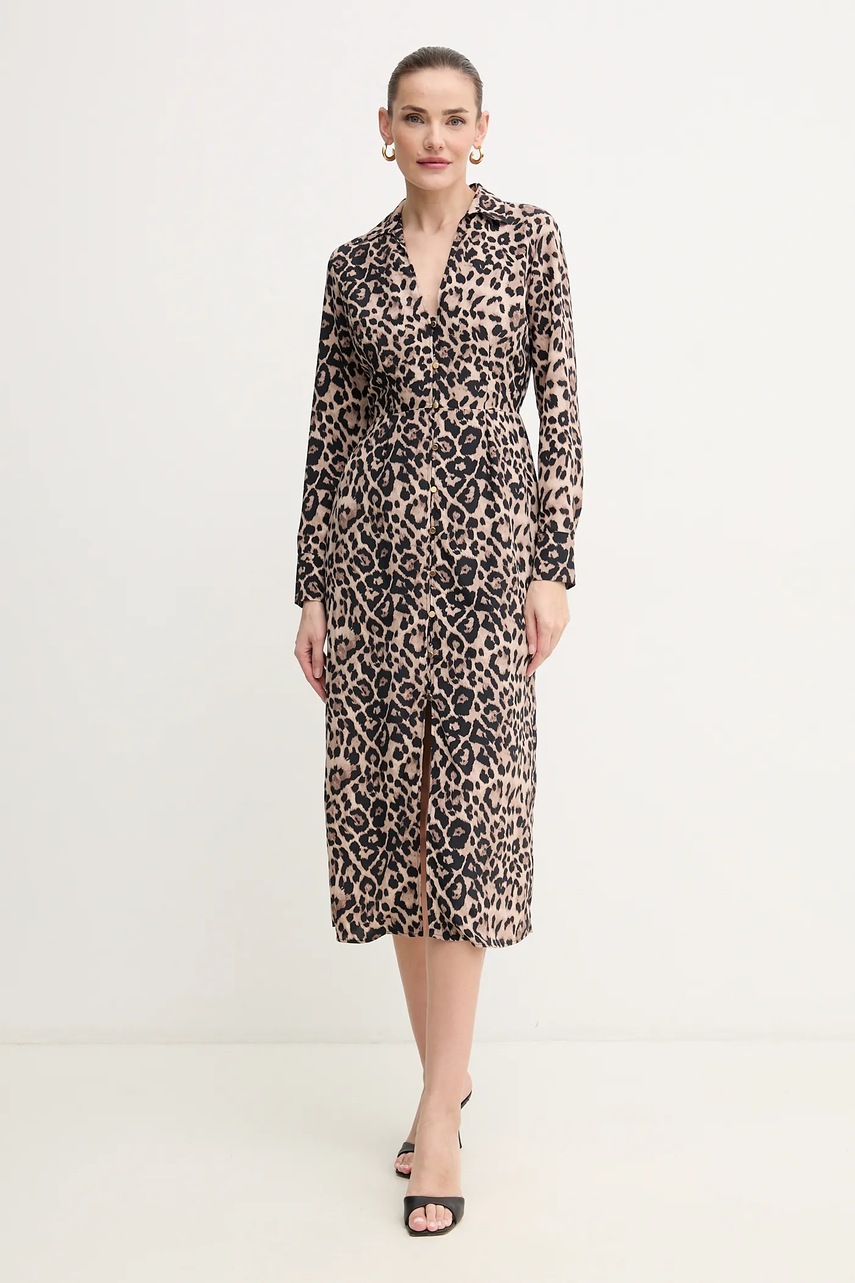 Morgan rochie culoarea bej, midi, dreaptă, RSPRING