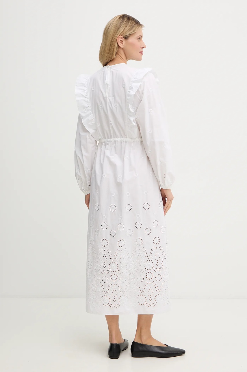 Бавовняна сукня A.P.C. Robe Ginger колір білий midi розкльошена COHFF.F35154
