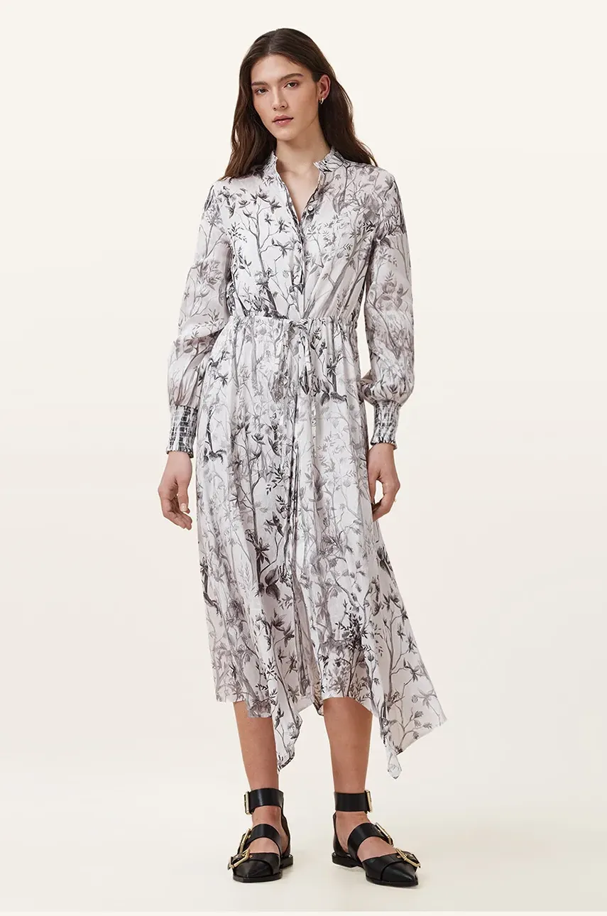 Ľanové šaty AllSaints SKYLAR MAXI