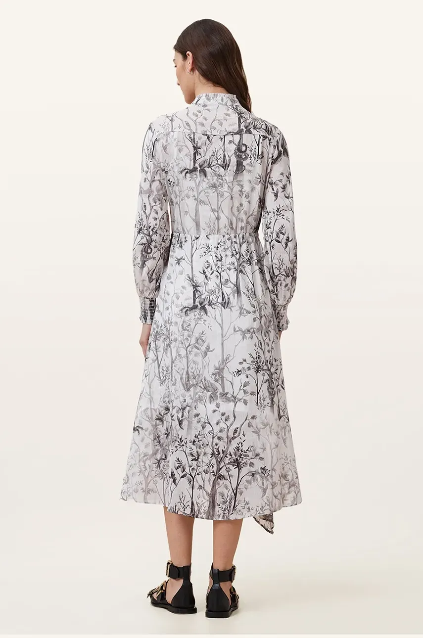 Ľanové šaty AllSaints SKYLAR MAXI