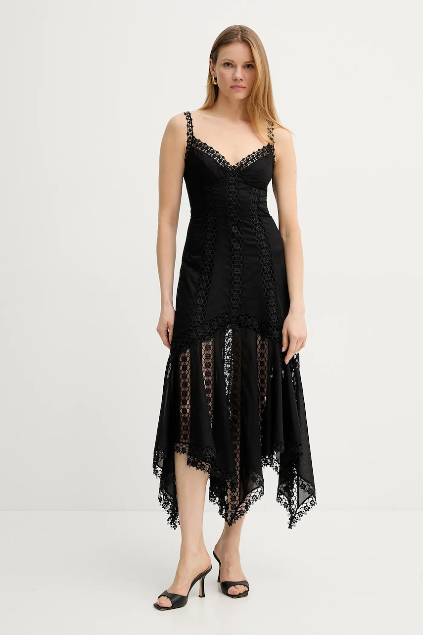 Charo Ruiz Ibiza rochie Blossel culoarea negru, maxi, evazati, 251621 Charo Ruiz Ibiza rochie Blossel culoarea negru, maxi, evazati, 251621