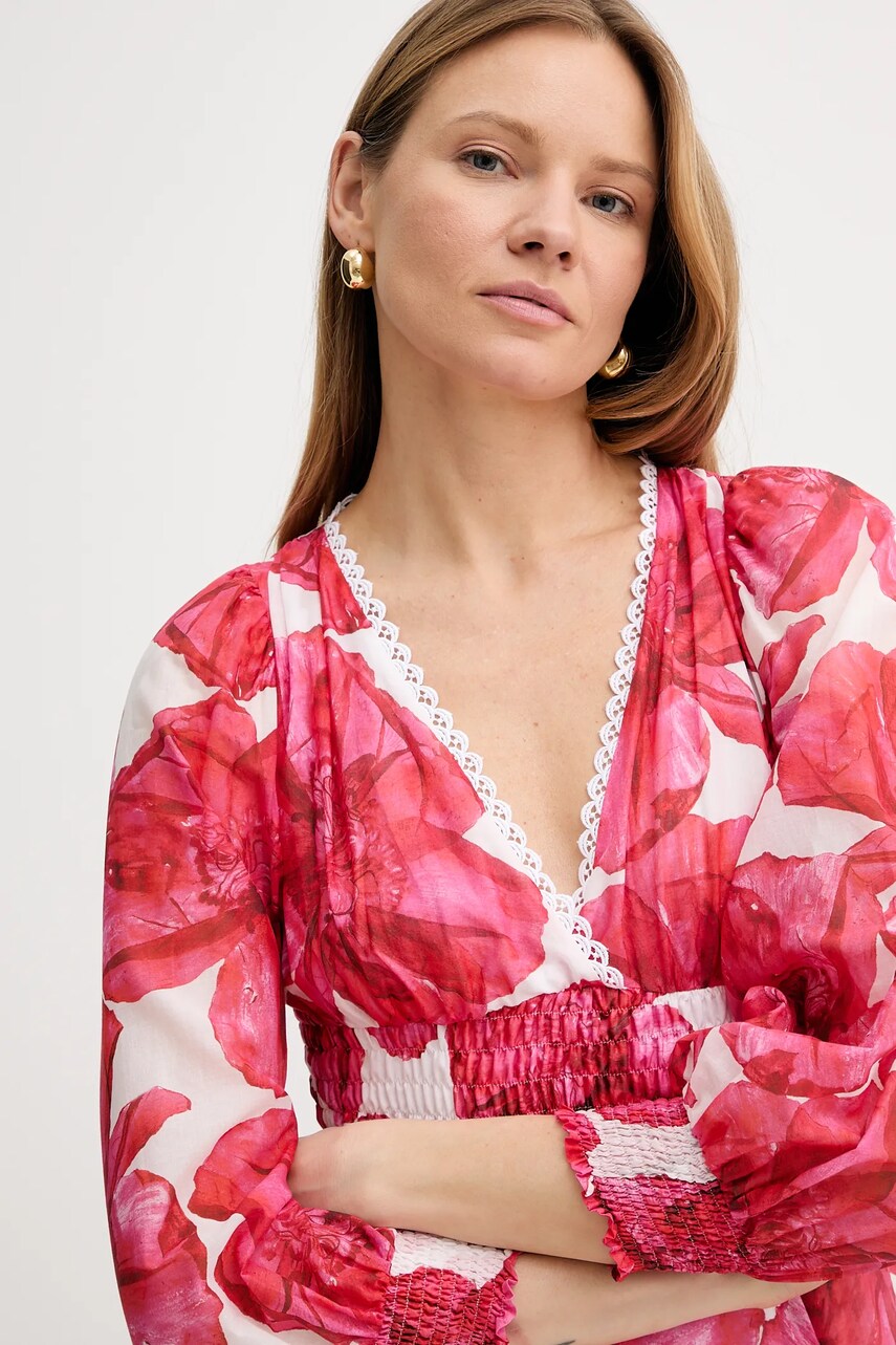 Сукня Charo Ruiz Ibiza Fata колір рожевий midi розкльошена 252615