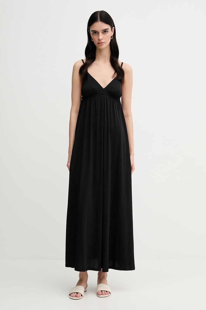 Платье United Colors of Benetton цвет чёрный maxi расклешённое 3Q225V00Y