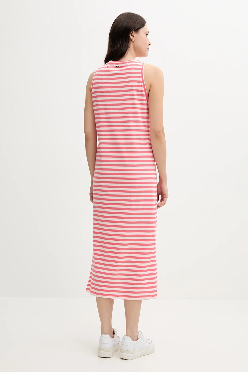 Бавовняна сукня United Colors of Benetton колір рожевий midi пряма 3W0C5V02F