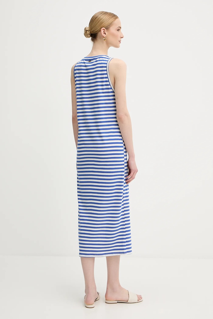 Хлопковое платье United Colors of Benetton цвет фиолетовый midi прямое 3W0C5V02F