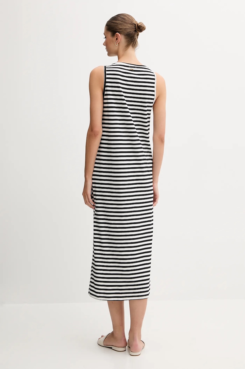 Бавовняна сукня United Colors of Benetton колір чорний midi пряма 3W0C5V02F