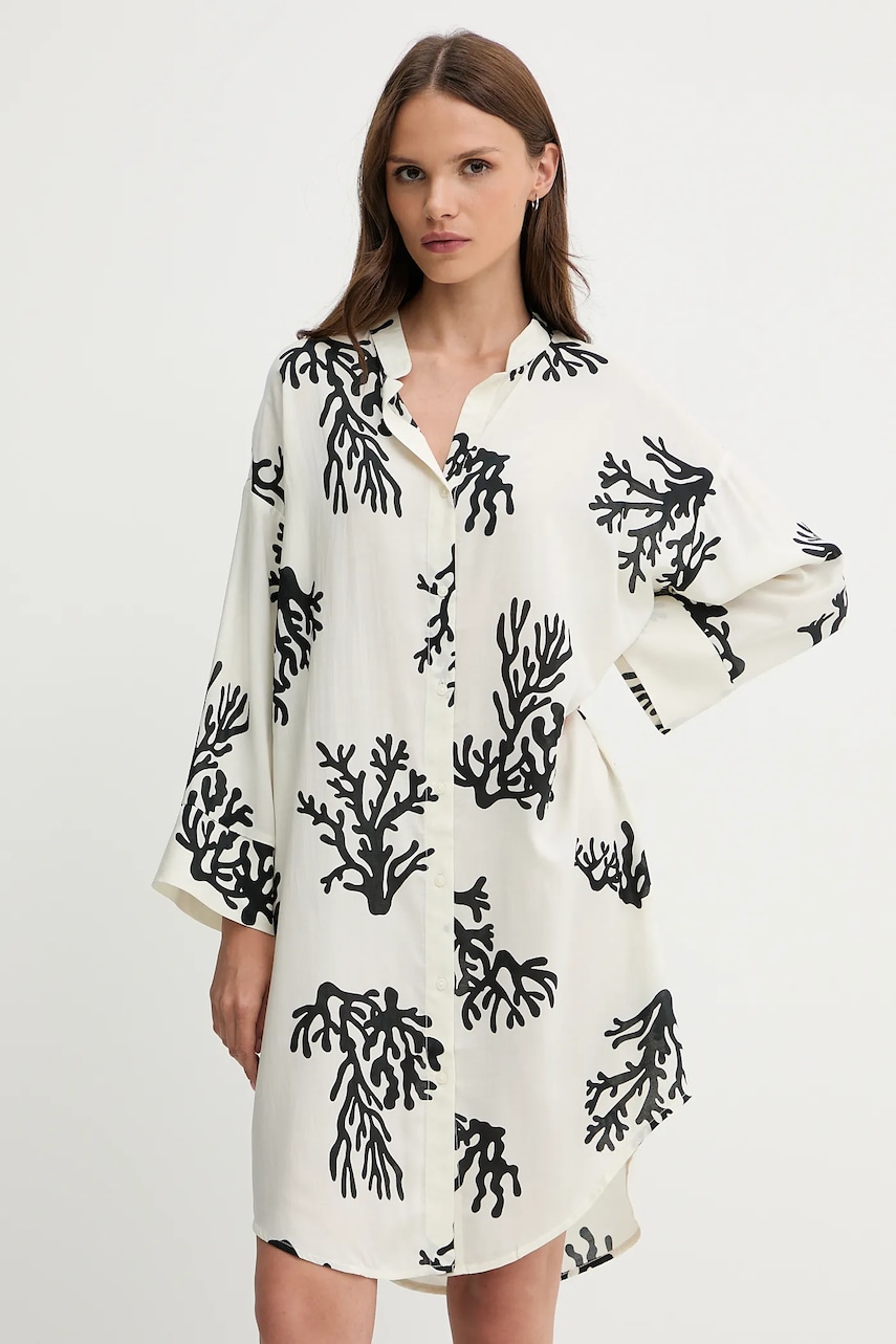 United Colors of Benetton rochie culoarea bej, mini, oversize, 4VET5V02J
