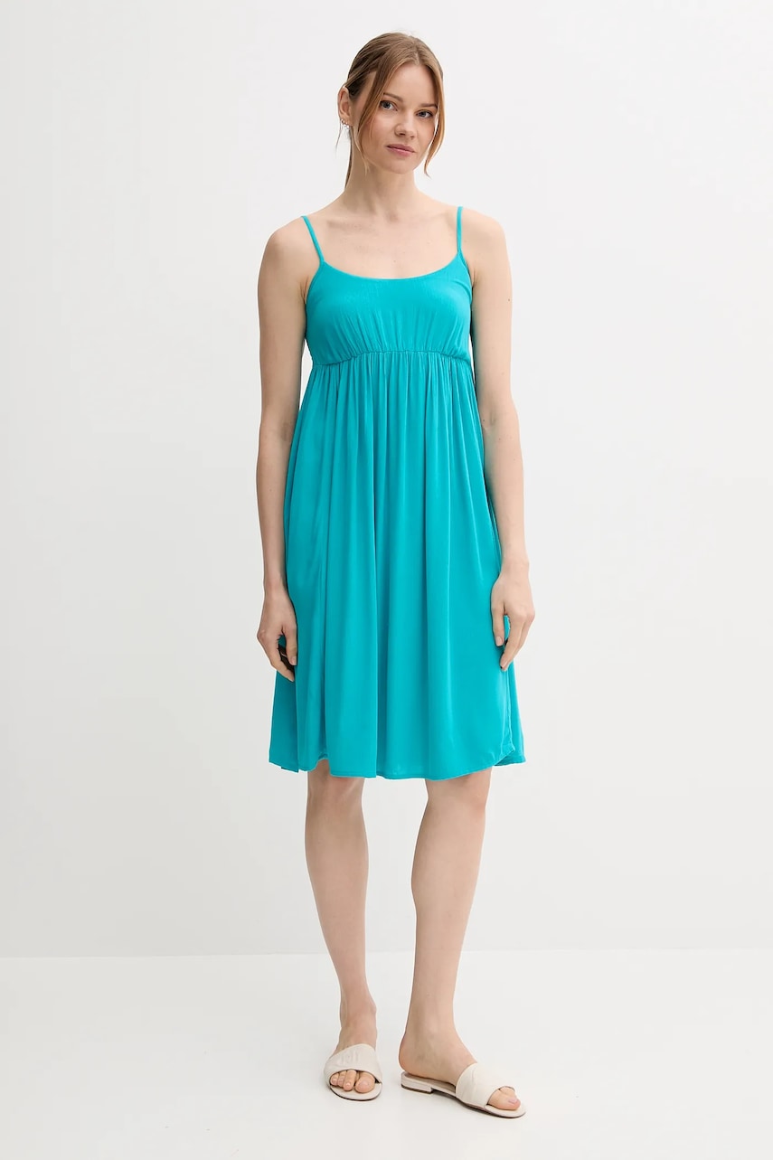 United Colors of Benetton rochie culoarea turcoaz, mini, evazati, 4VW95V028