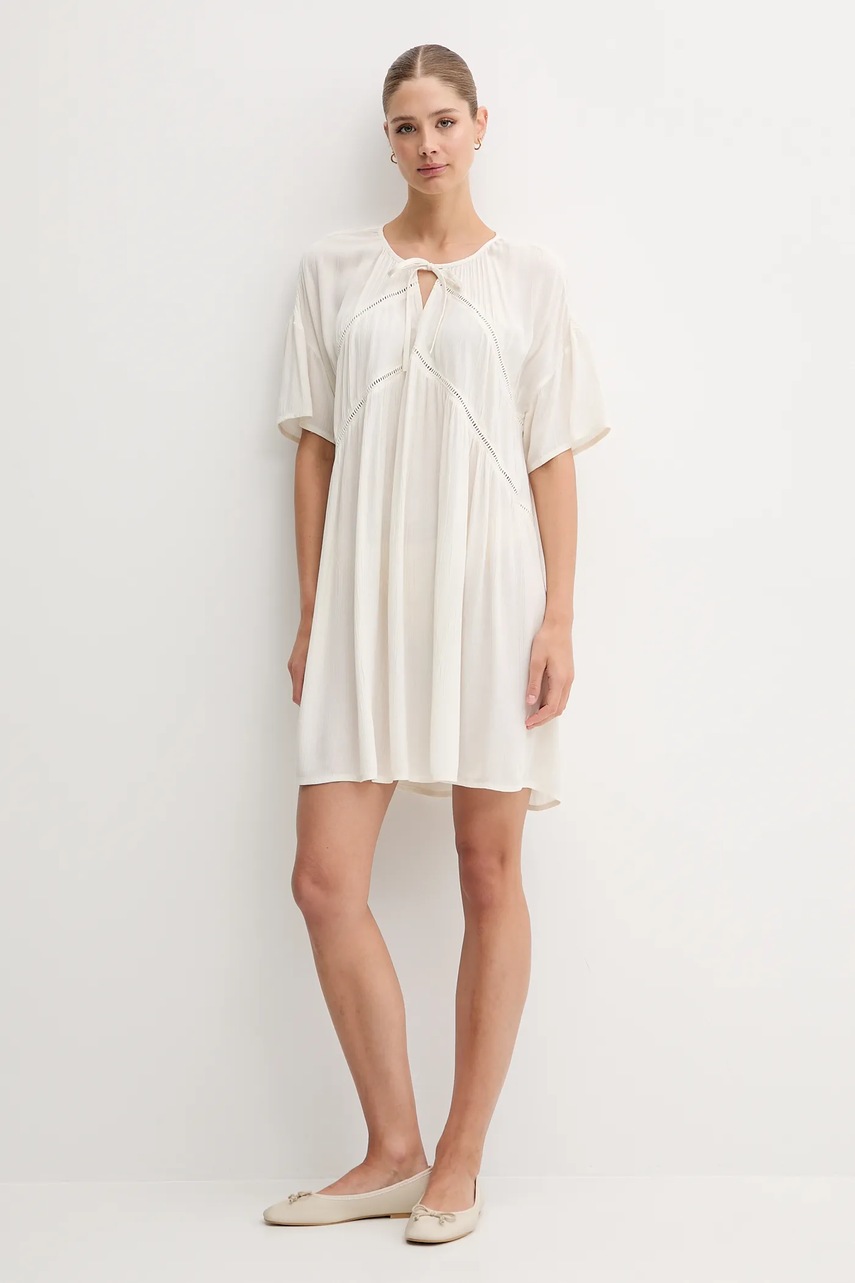 Φόρεμα United Colors of Benetton χρώμα: μπεζ, 4VW95V02B φωτογραφία