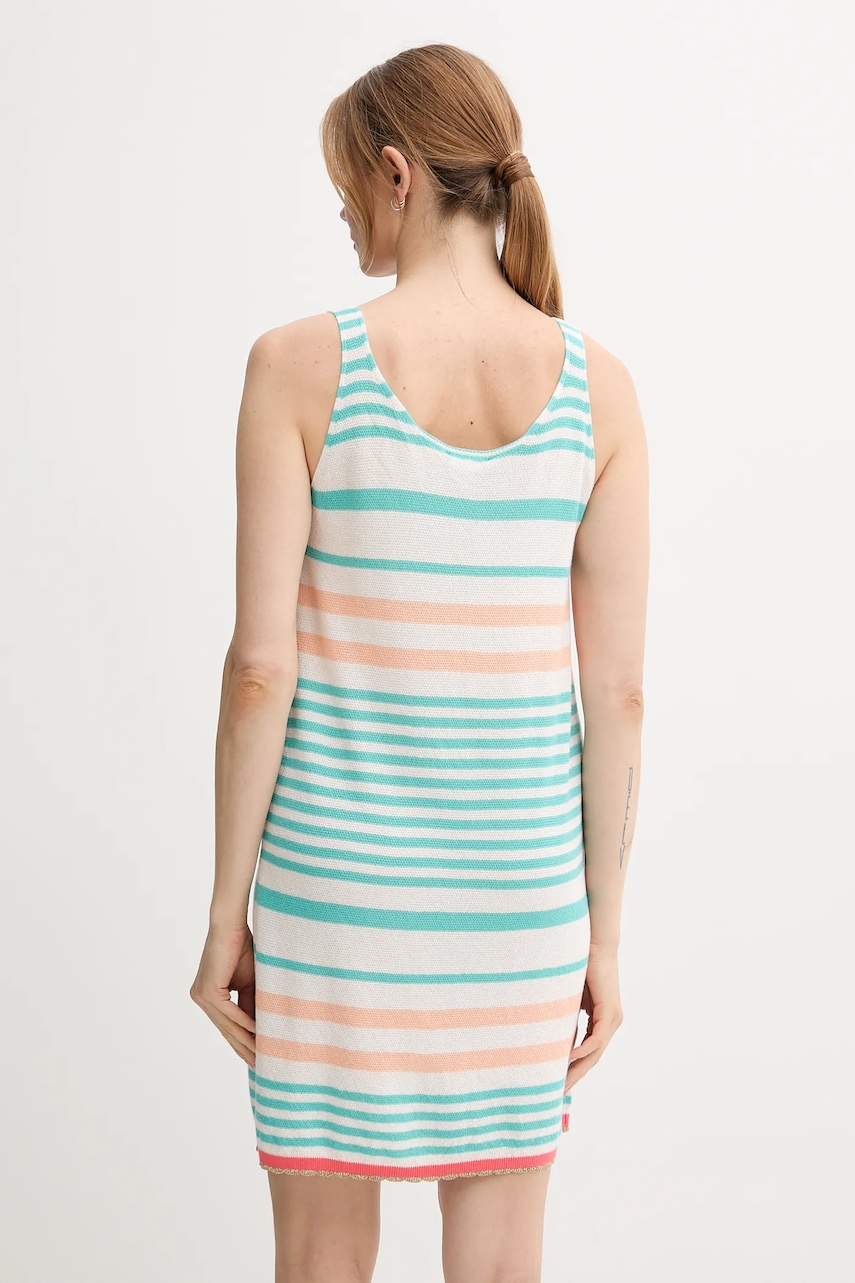 Бавовняна сукня United Colors of Benetton колір бірюзовий mini пряма 11945V006