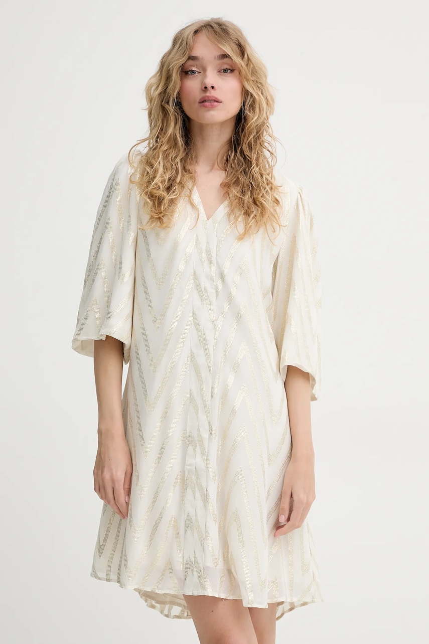 Bruuns Bazaar rochie culoarea bej, mini, dreaptă, BBW4579