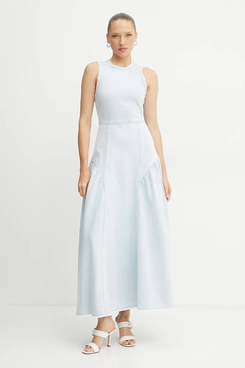 Ivy Oak rochie jeans MARCA ANN maxi, evazati, IO117661 Ivy Oak rochie jeans MARCA ANN maxi, evazati, IO117661