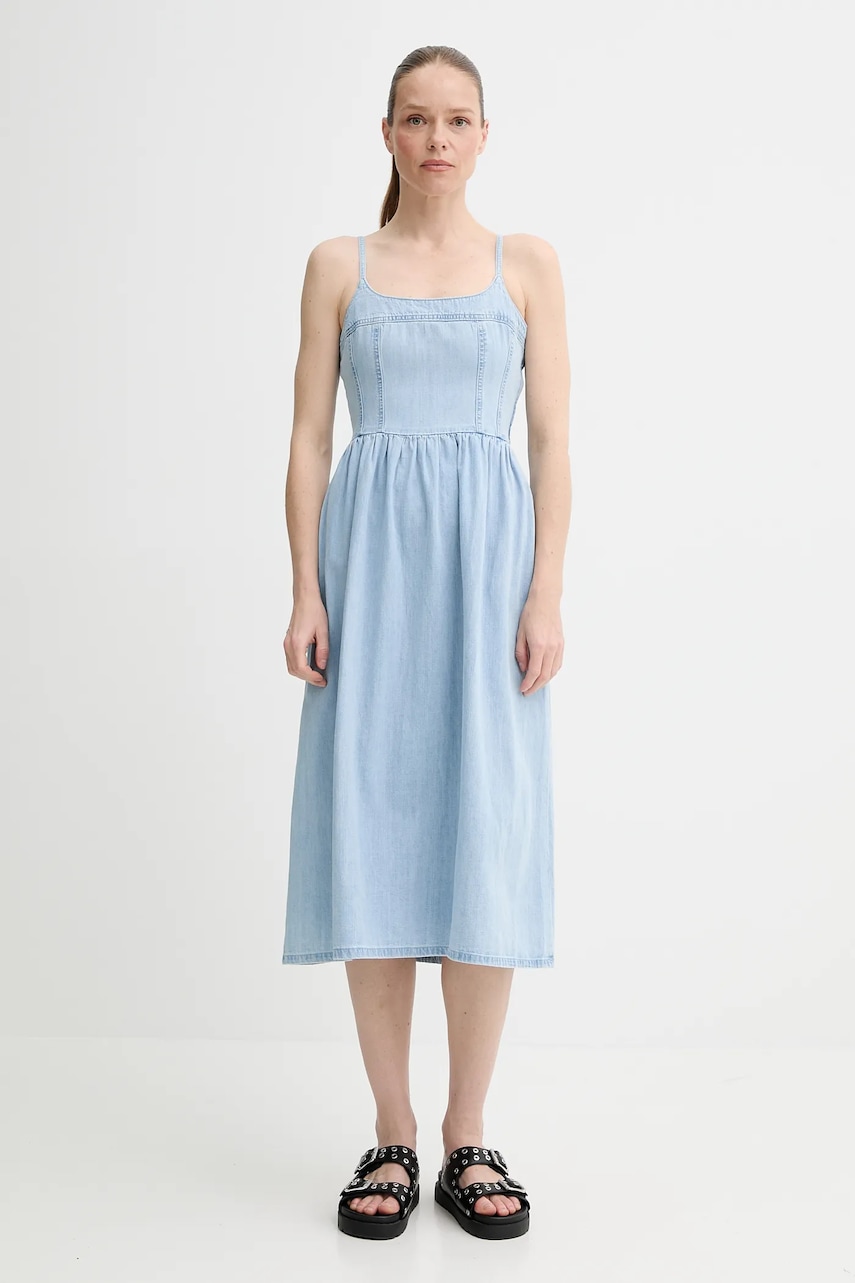Levi\'s rochie din denim ALESSIE BUSTIER DRESS midi, evazată, 001WB