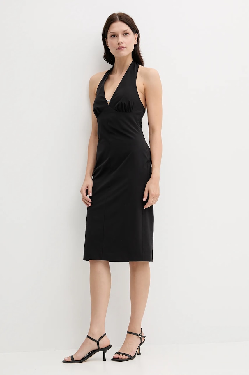 Sisley rochie culoarea negru, mini, drept, 4QCPLV07A
