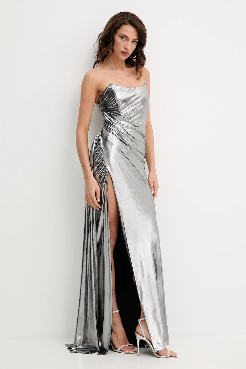 Retrofete rochie Shivani culoarea argintiu, maxi, mulată, HL25-10581
