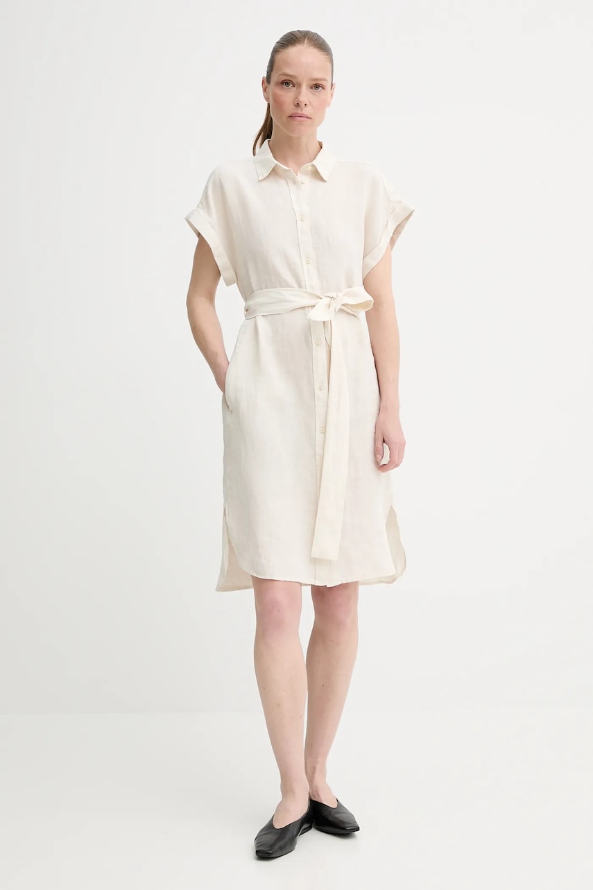 Marc O'Polo rochie din in culoarea bej, mini, dreaptă, 504011221223