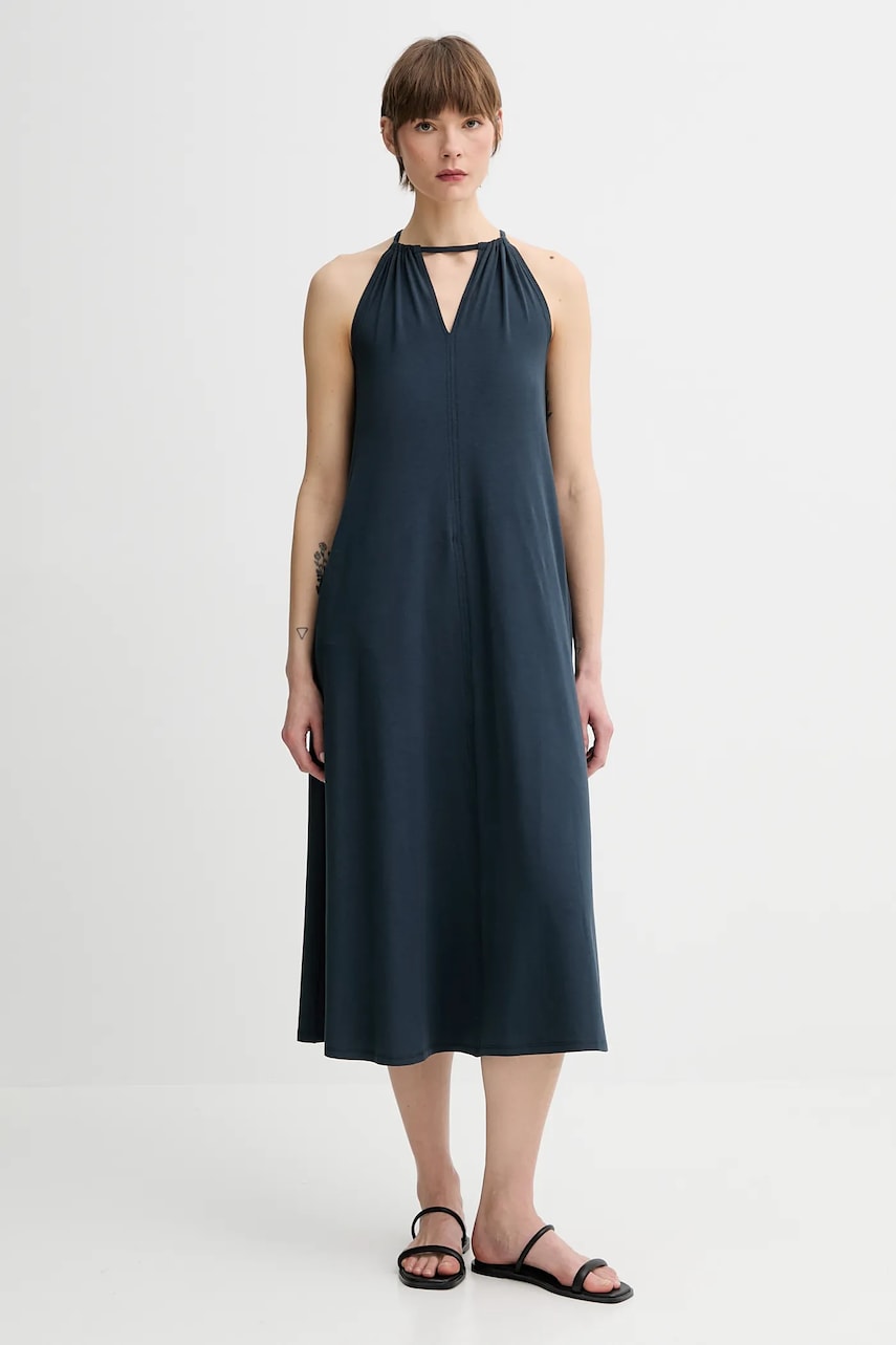 Marc O\'Polo rochie culoarea bleumarin, midi, evazată, 504308759067