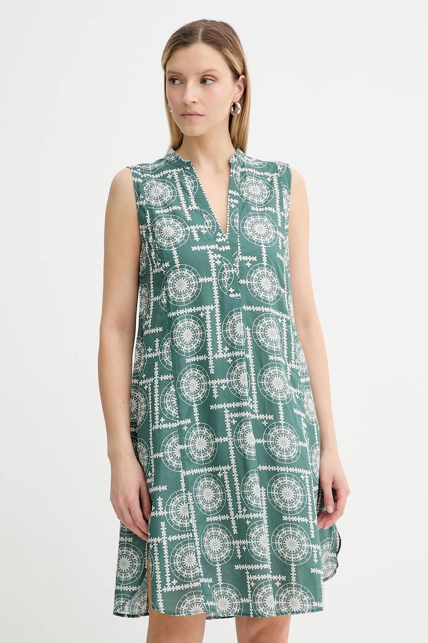 Marc O'Polo rochie din bumbac culoarea verde, mini, evazați, 516080921135