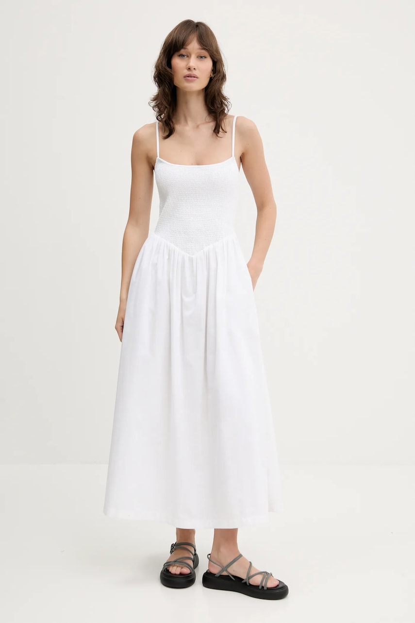 Abercrombie & Fitch rochie culoarea alb, maxi, evazati, KI159-5842