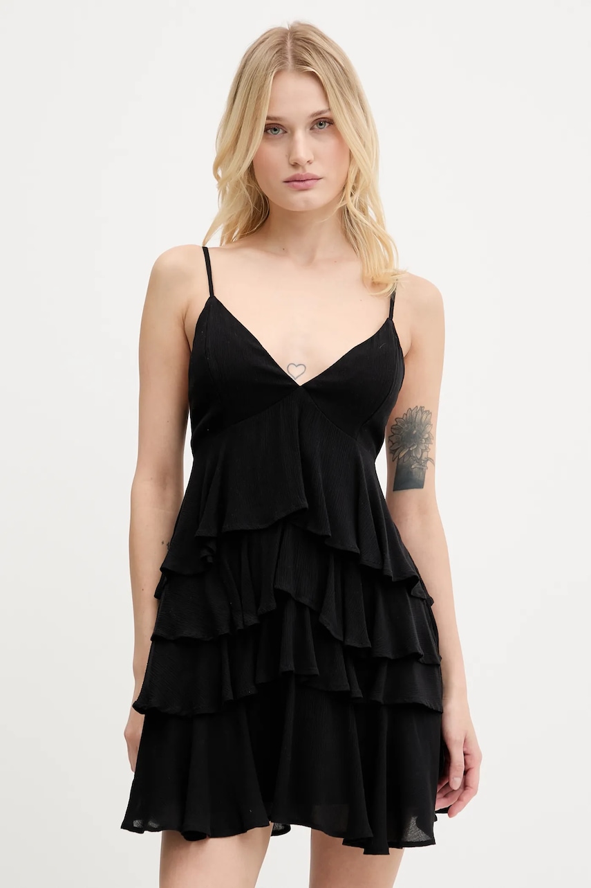 Hollister Co. rochie culoarea negru, mini, evazați, KI359-5152