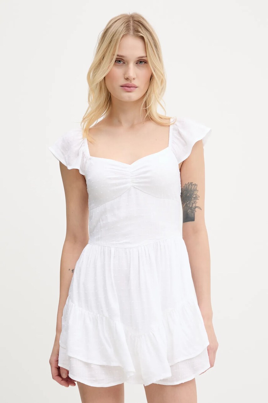 Hollister Co. rochie culoarea alb, mini, evazați, KI359-5241