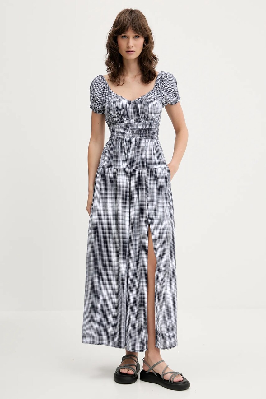 Hollister Co. rochie culoarea bleumarin, maxi, evazată, KI359-5246