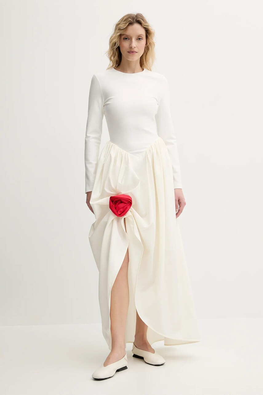 The Sleeper rochie culoarea bej, maxi, evazată, ARDR10P103R
