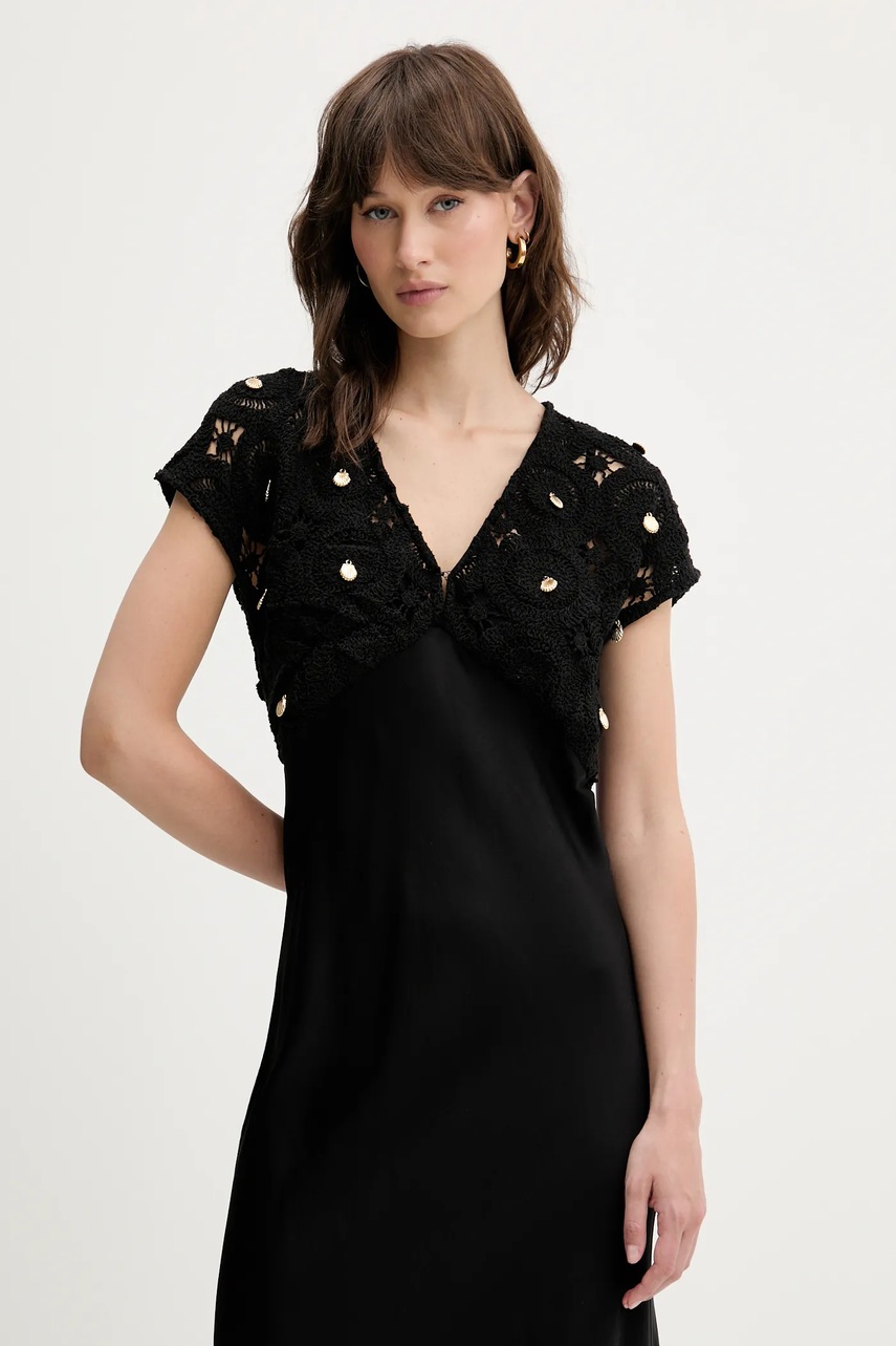 Сукня з домішкою вовни Never Fully Dressed колір чорний maxi пряма NFDDR2058