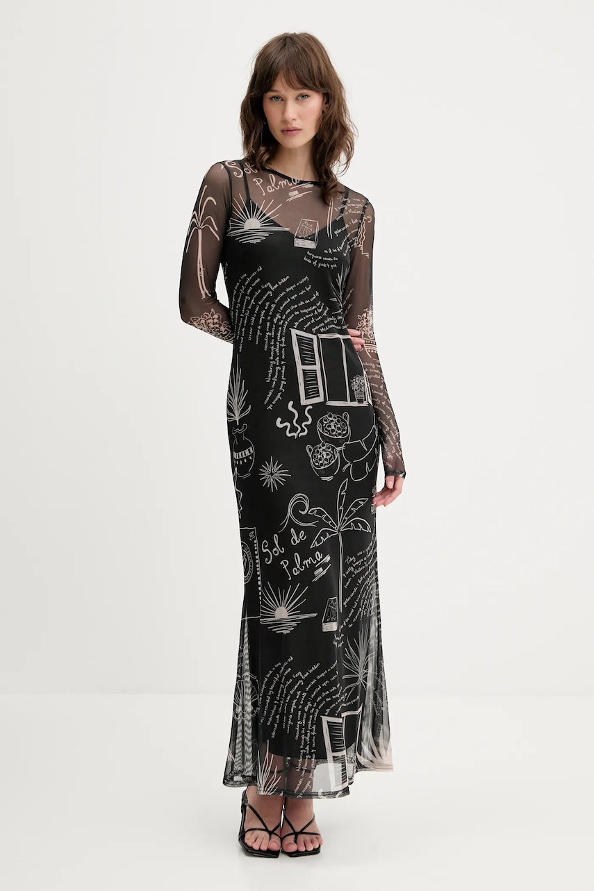 Never Fully Dressed rochie culoarea negru, maxi, dreaptă, NFDDR2010