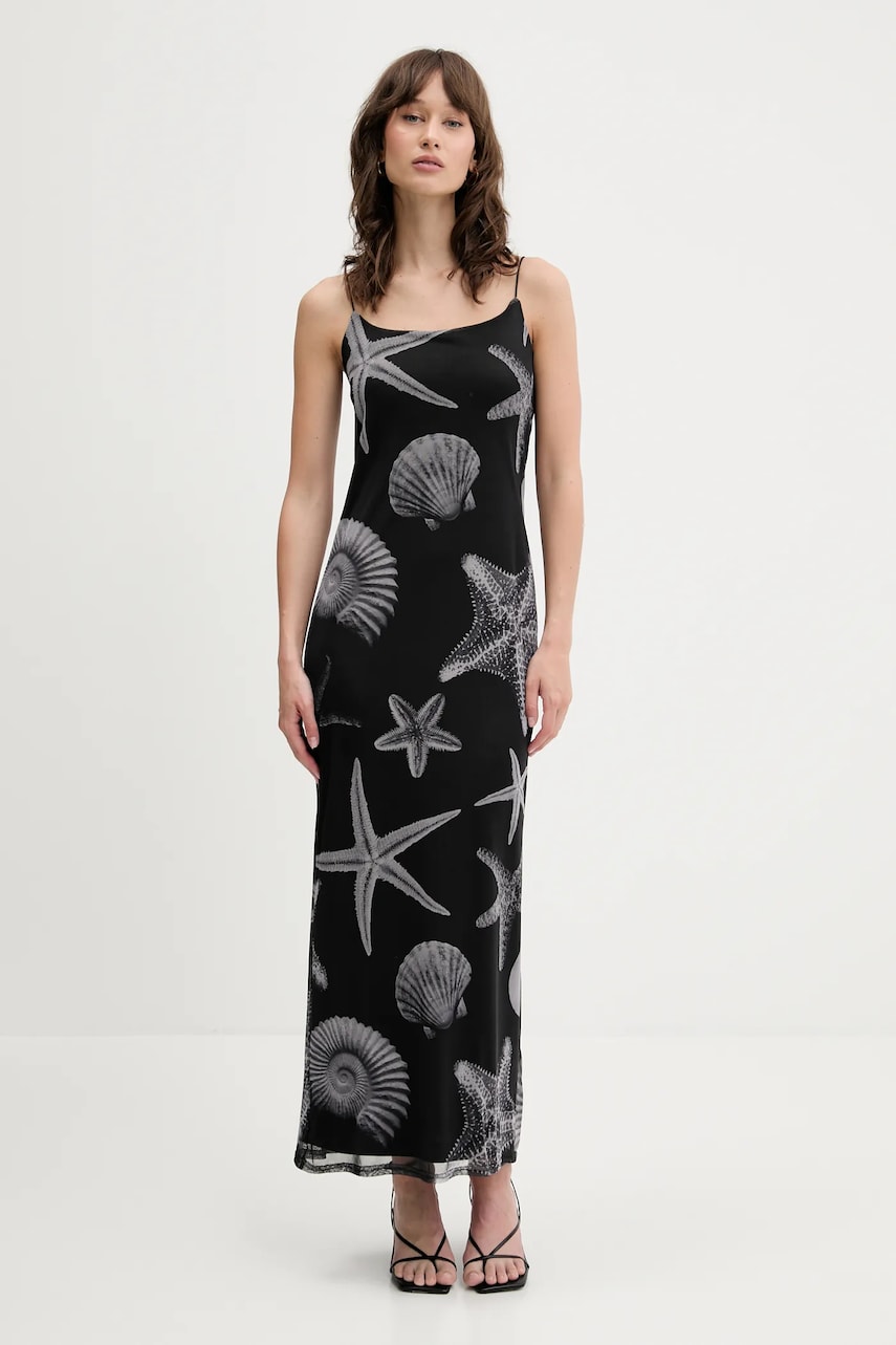 Never Fully Dressed rochie culoarea negru, maxi, mulată, NFDDR2031