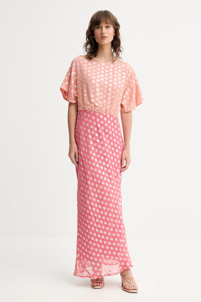 Never Fully Dressed rochie culoarea roz, maxi, drept, NFDDR2090