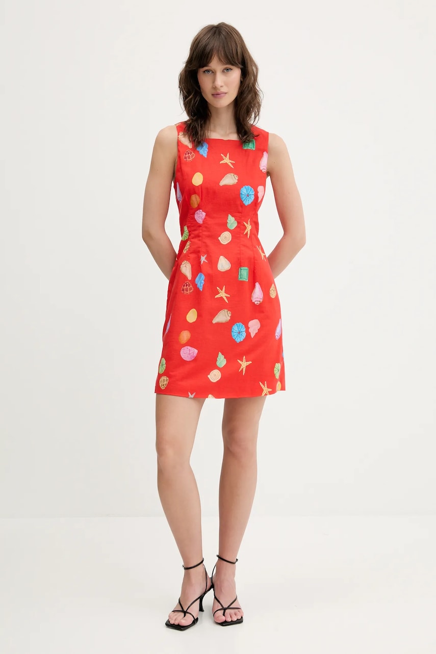 Šaty s příměsí lnu Never Fully Dressed