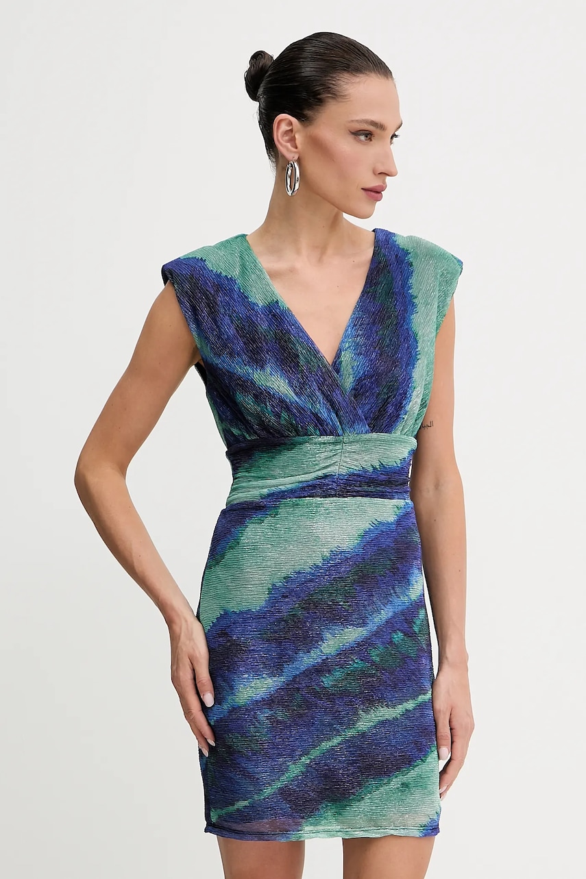 Morgan rochie culoarea bleumarin, mini, mulata