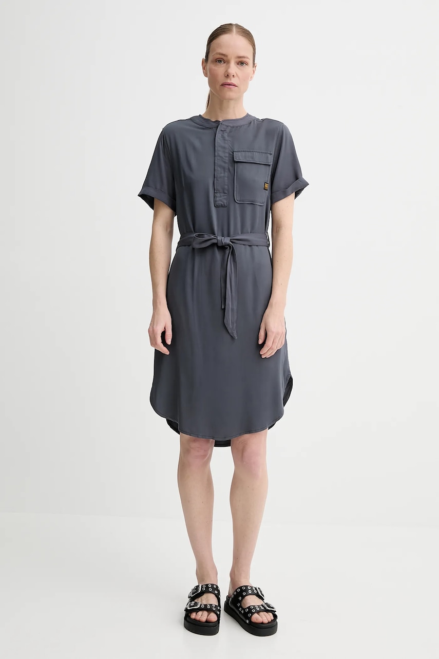 G-Star rochie culoarea gri, mini, drept, D26157-D573
