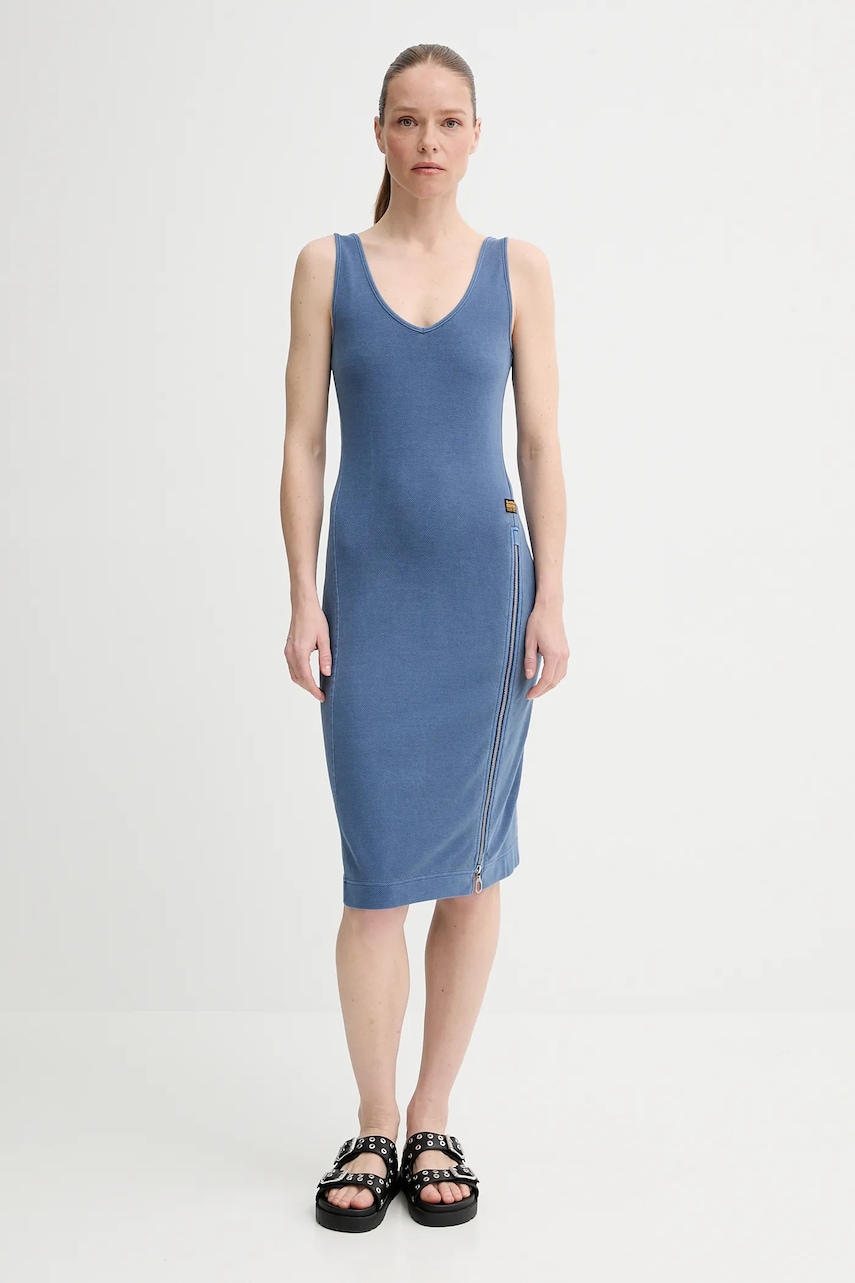 G-Star rochie din bumbac midi, mulata, D26593-E040