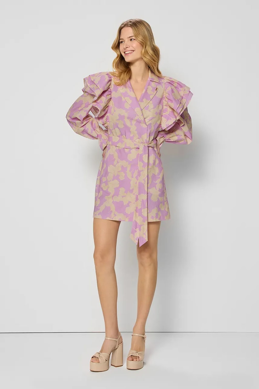 Bizuu rochie din in CALISTA culoarea roz, mini, drept, CALISTA FIOLETOWY Bizuu rochie din in CALISTA culoarea roz, mini, drept, CALISTA FIOLETOWY