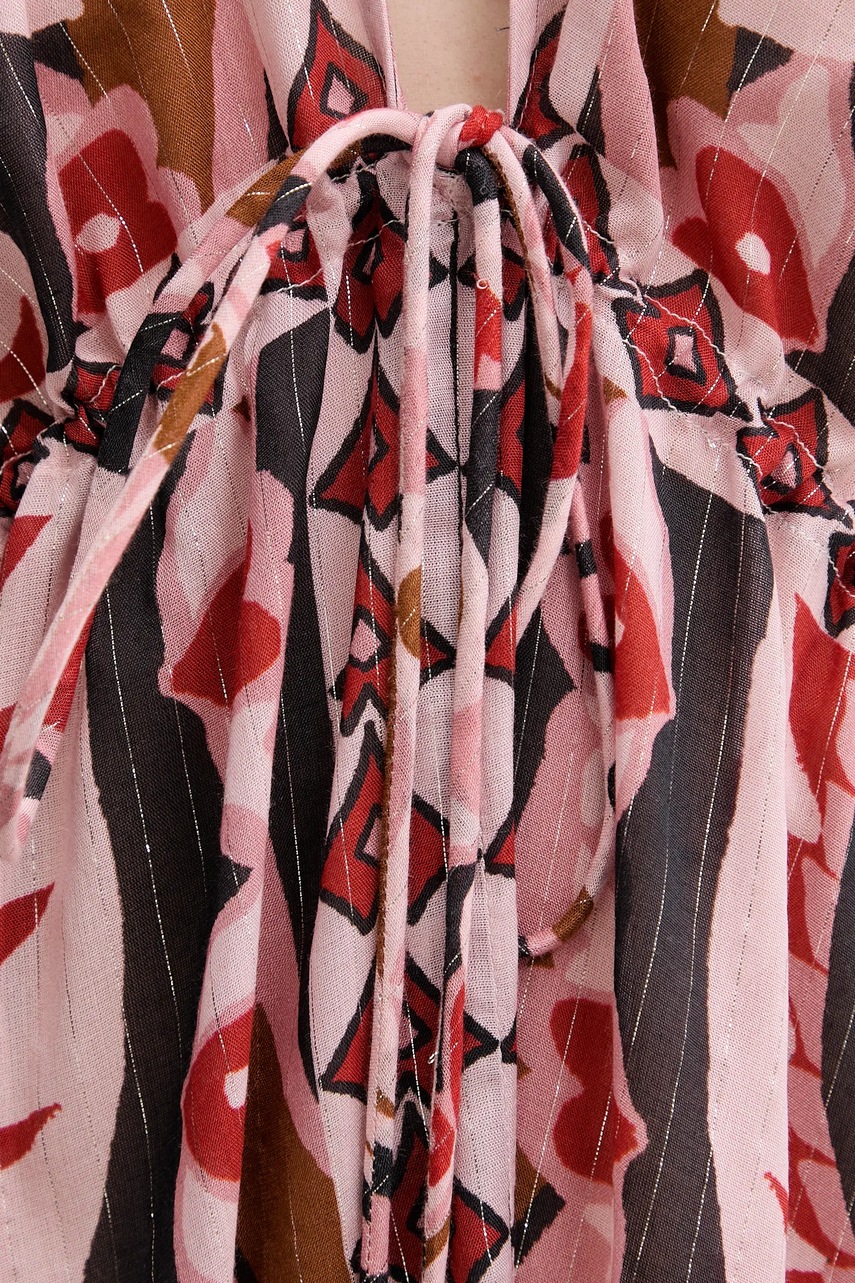 Φόρεμα Farm Rio χρώμα: καφέ, 329379 φωτογραφία