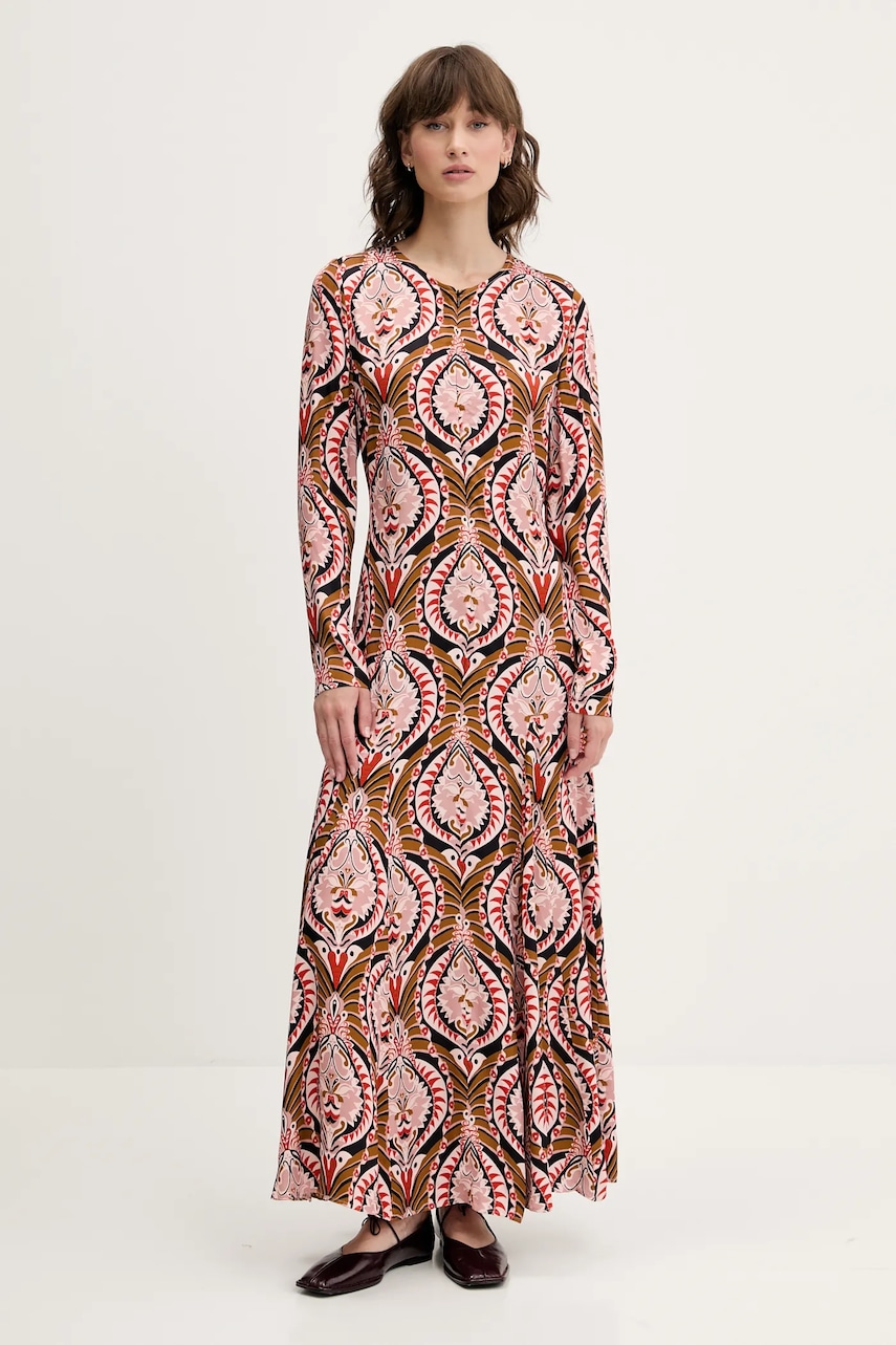 Farm Rio rochie culoarea maro, maxi, dreaptă, 338652