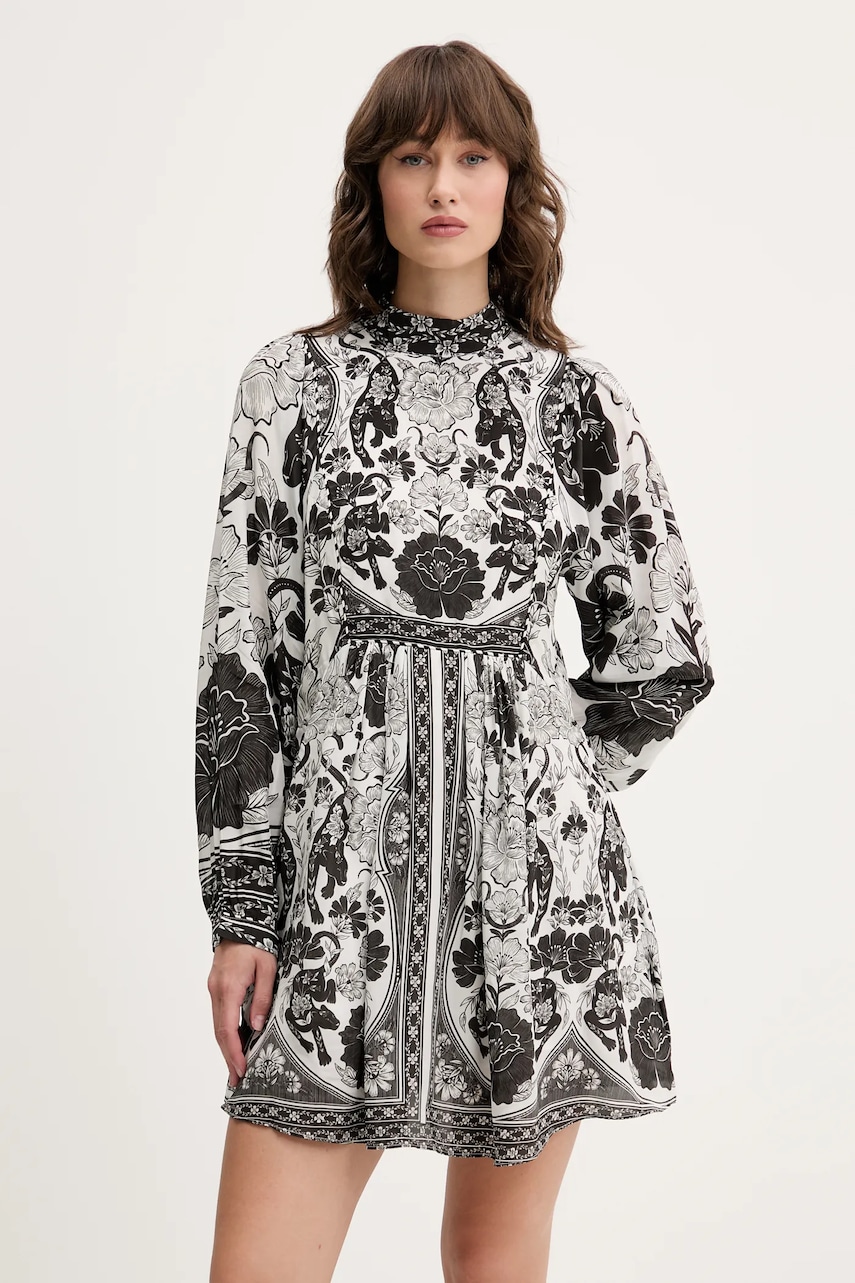 Farm Rio rochie culoarea alb, mini, evazată, 328920