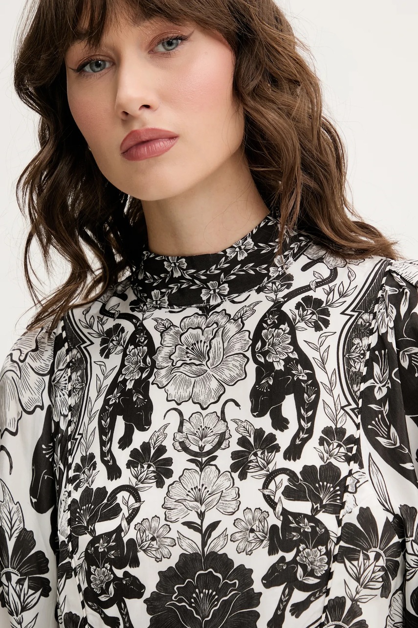 Сукня Farm Rio колір білий mini розкльошена 328920