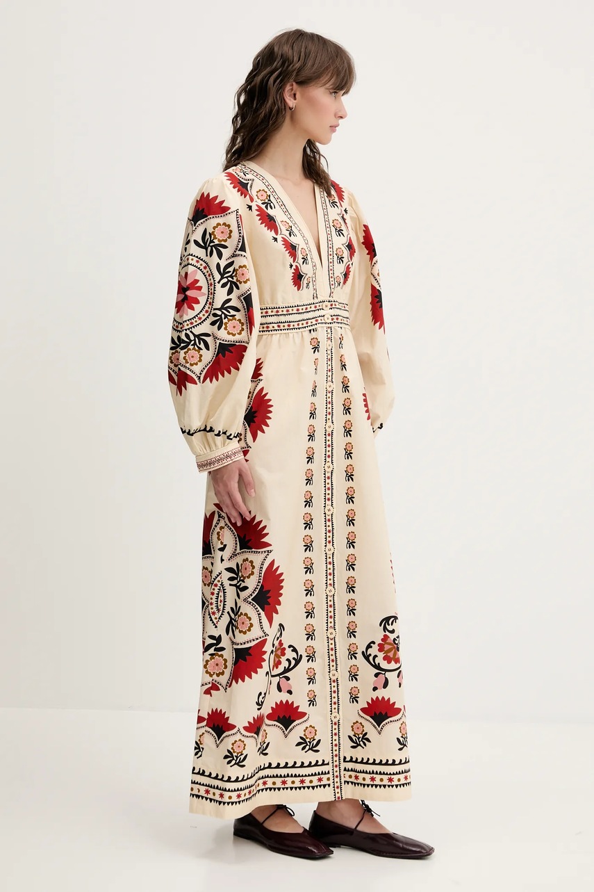 Платье Farm Rio цвет бежевый maxi прямое 328978