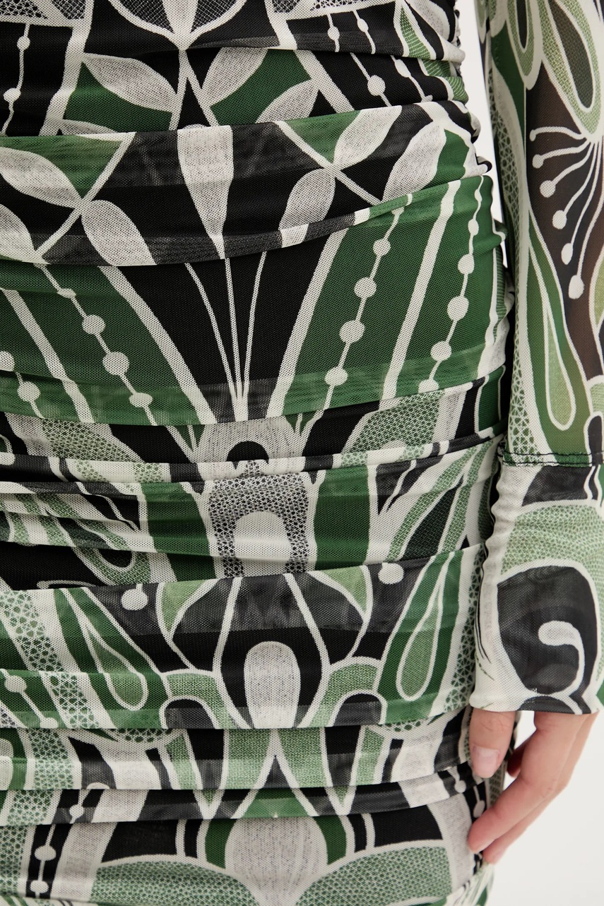 Φόρεμα Farm Rio χρώμα: πράσινο, 329135 φωτογραφία