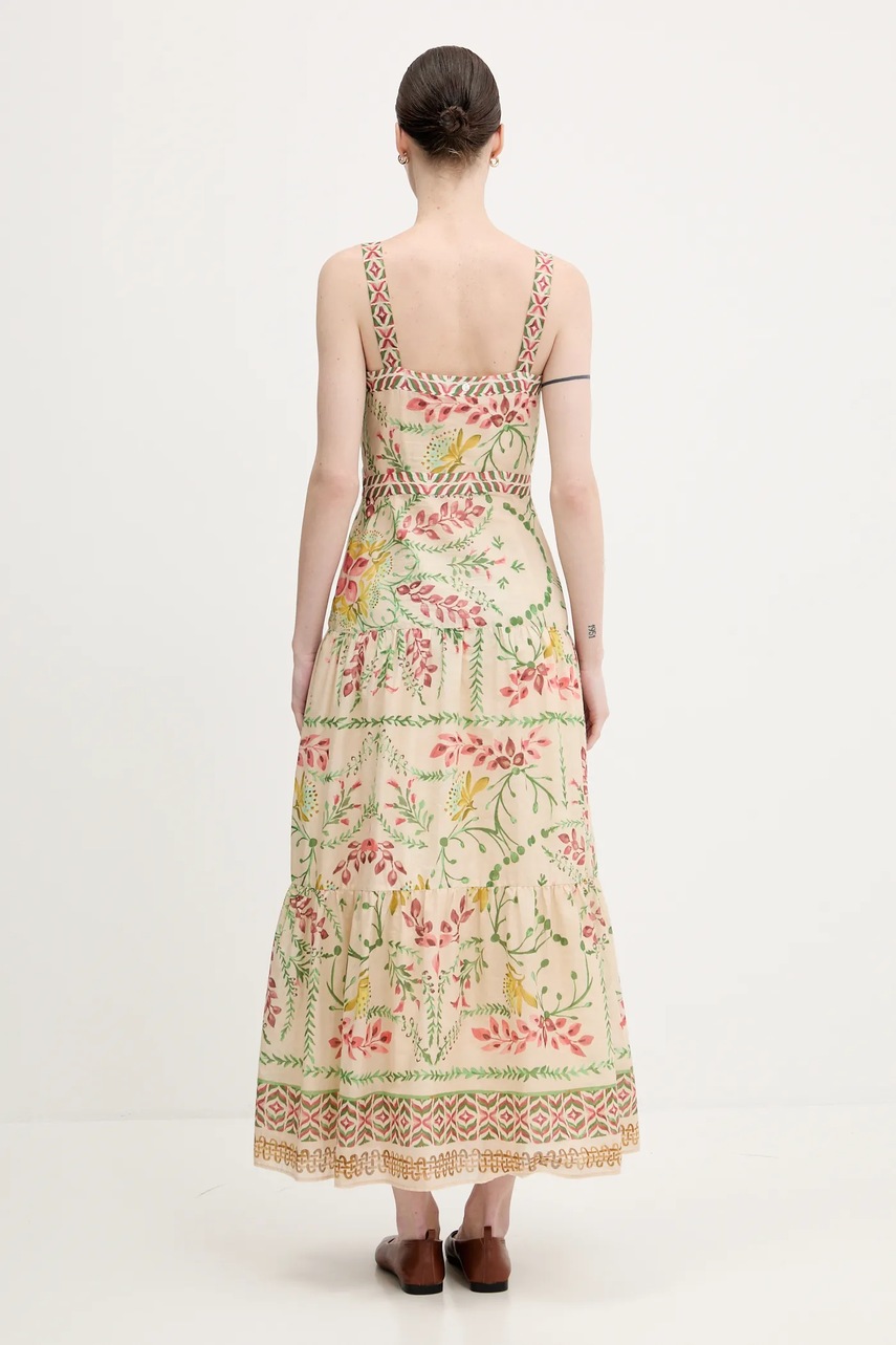 Бавовняна сукня Pedro del Hierro колір бежевий maxi пряма