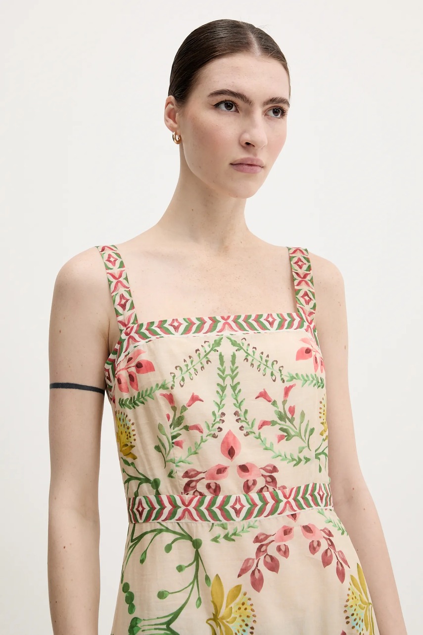 Бавовняна сукня Pedro del Hierro колір бежевий maxi пряма