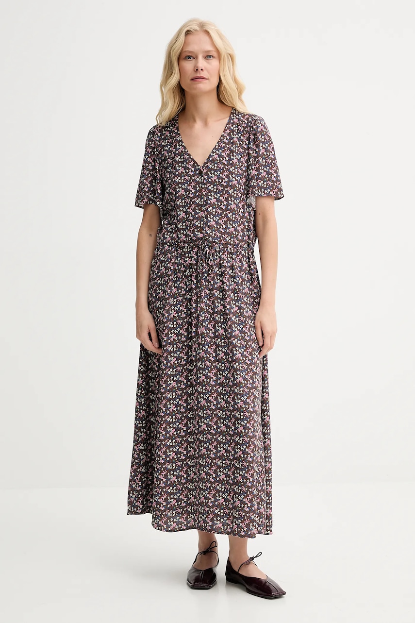 Marc O'Polo rochie culoarea maro, midi, evazați, 5000006293