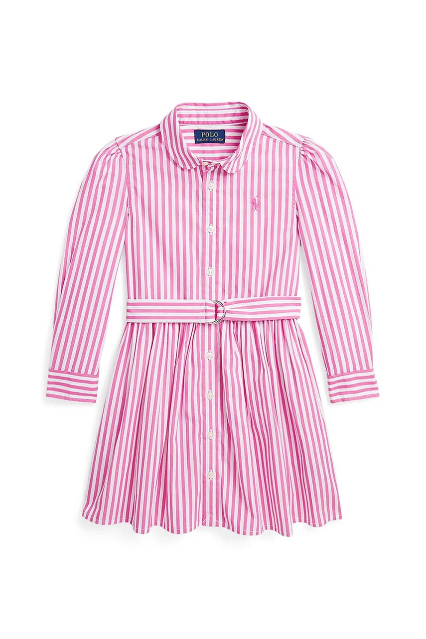 Levně Dětské bavlněné šaty Polo Ralph Lauren růžová barva, mini, 312934134001