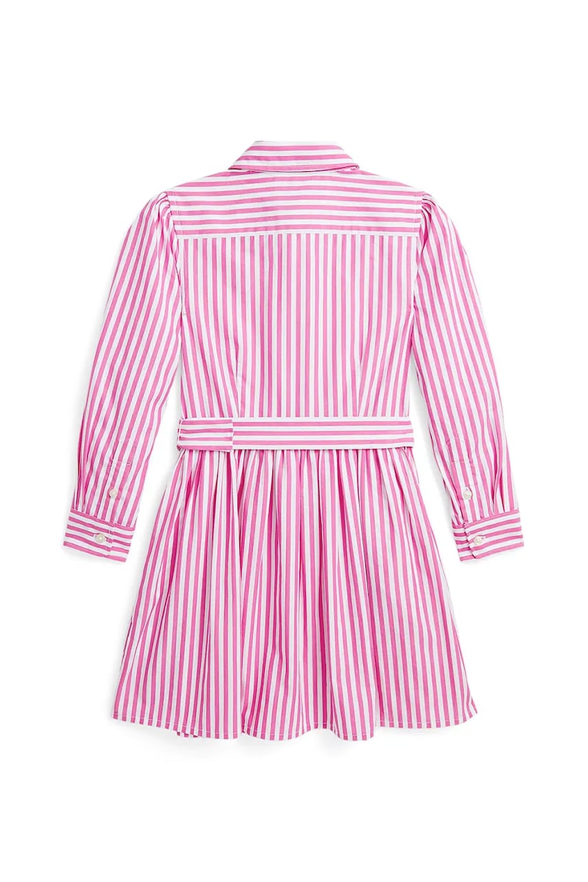 Хлопковое детское платье Polo Ralph Lauren цвет розовый mini расклешённое 312934134001 Хлопковое детское платье Polo Ralph Lauren цвет розовый mini расклешённое 312934134001